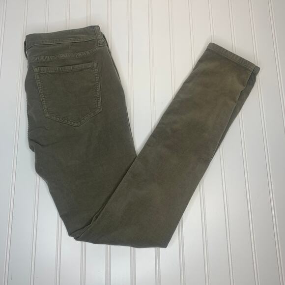 Juicy Couture Army Green Cords Narrow Wale Corduroy Jeans Sz Small - Picture 1 of 9